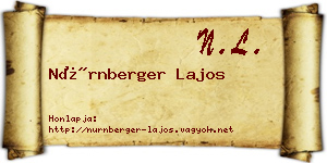Nürnberger Lajos névjegykártya